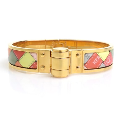 エルメス HERMES バングル ブレスレット シャルニエール メタル/エナメル ゴールド/マルチカラー レディース【中古】 e62474a