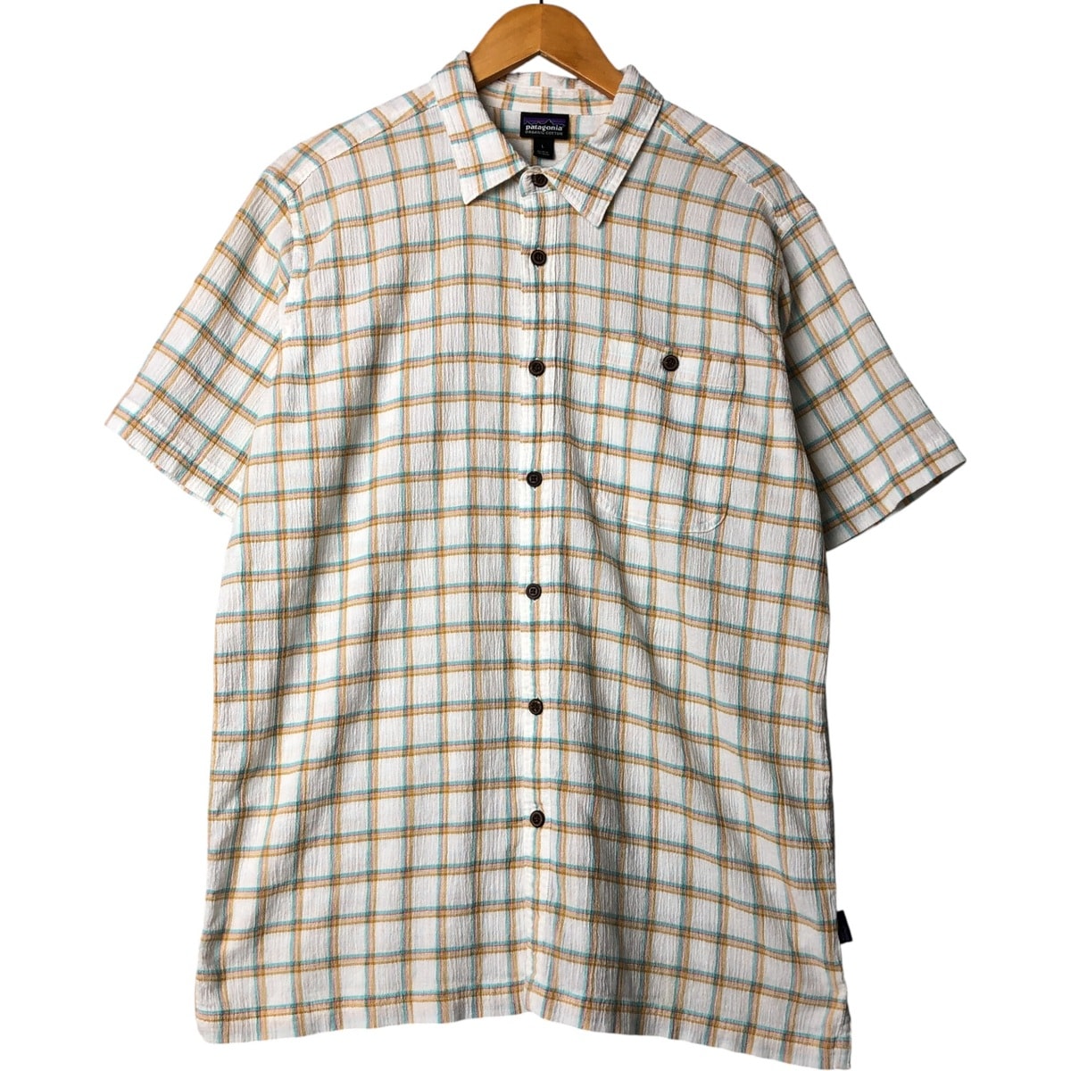 古着 パタゴニア Patagonia A/C シャツ 52921SP17 楊柳クレープ 半袖 コットン チェックシャツ ボックスシャツ メンズL相当/eaa575325