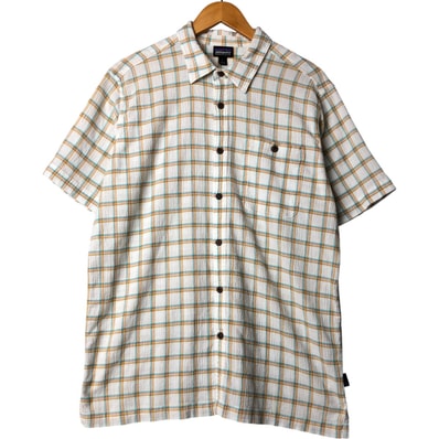 古着 パタゴニア Patagonia A/C シャツ 52921SP17 楊柳クレープ 半袖 コットン チェックシャツ ボックスシャツ メンズL相当/eaa575325