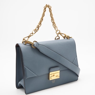 美品 FENDI フェンディ キャン ユー トート ショルダーバッグ 8BT313 2wayショルダーバッグ ブルー カーフレザー レディース