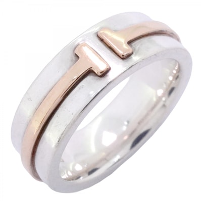 ★最終価格★SALE【6jdb1012-k】ティファニー リング Tナロー K18PG ピンクゴールド シルバー925 7.5号【中古】レディース