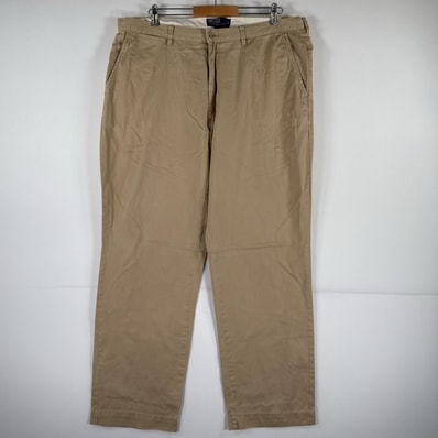 古着 ポロバイラルフローレン Polo by Ralph Lauren チノパンツ ポロチノ ワンポイント スラックス 大きいサイズ w40 L32 ベージュ メンズ