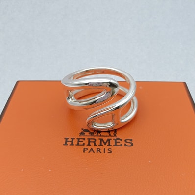 Hermes Chaine D'ancre Twist Ring "Silver"