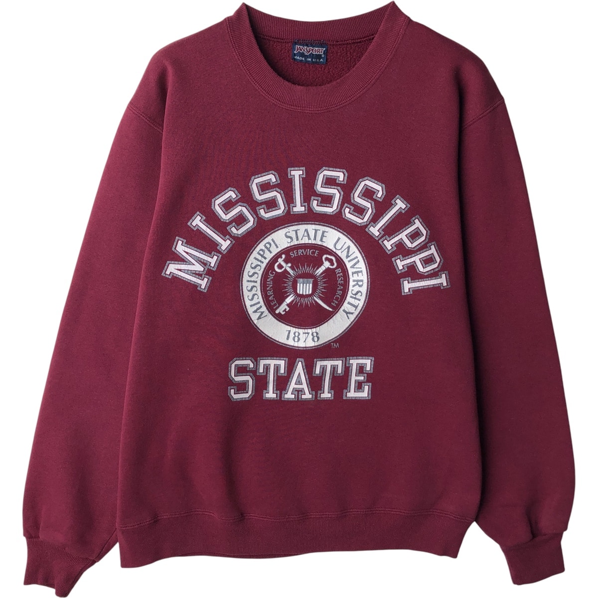 古着 80~90年代 ジャンスポーツ JANSPORT 3連プリント カレッジスウェットシャツ トレーナー USA製 メンズL相当 ヴィンテージ/eaa616114