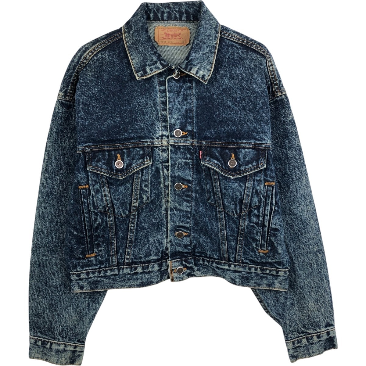 古着 ~90年代 リーバイス Levi's ケミカルウォッシュ デニムジャケット Gジャン USA製 メンズS相当 ヴィンテージ/eaa665769