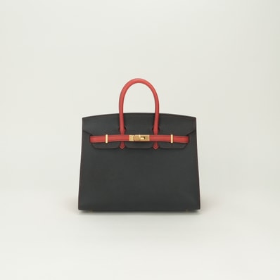 エルメス HERMES バーキン25 セリエ バーキン 25 セリエ バッグ トートバッグ エプソン ノワール Noir ルージュカザック Rougecasaque ブラック Black レッド Red 黒 赤 ゴールド金具 ハンドバッグ