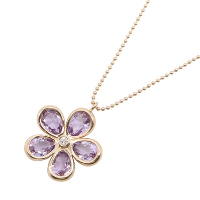 ティファニー TIFFANY&CO フラワー アメジスト ネックレス ネックレス ジュエリー K18PG(ピンクゴールド) アメジスト レディース ゴールド系 / パープル系 【中古】