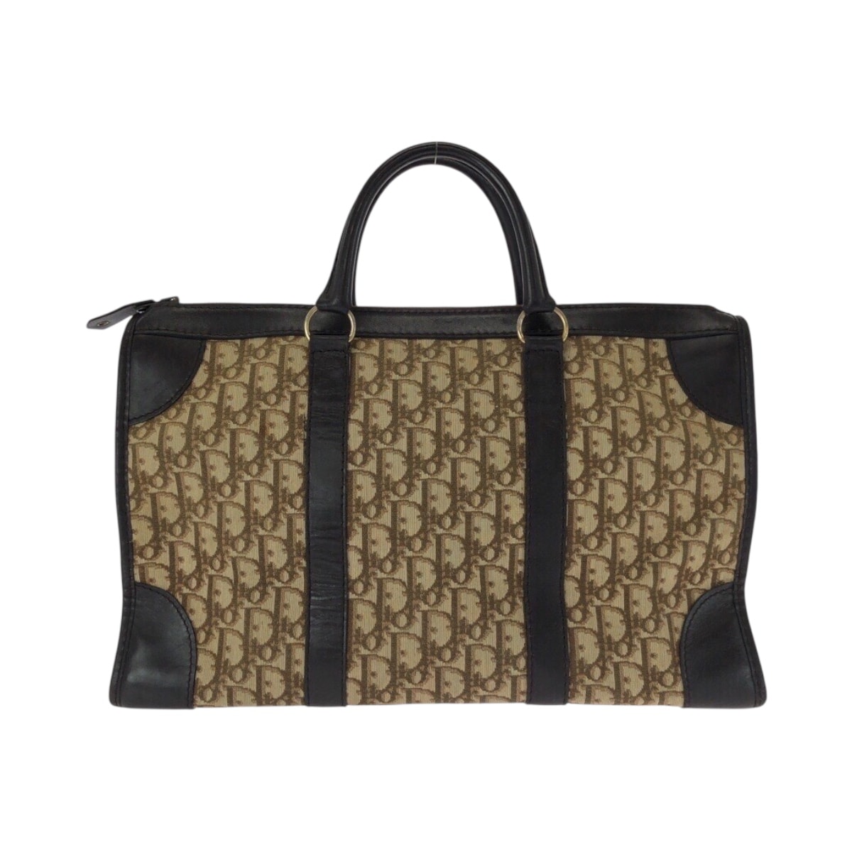 Dior ディオール ヴィンテージ トロッター ブラウン ベージュ ゴールド金具 キャンバス レザー/ ハンドバッグ ボストンバッグ 505486 【中古】