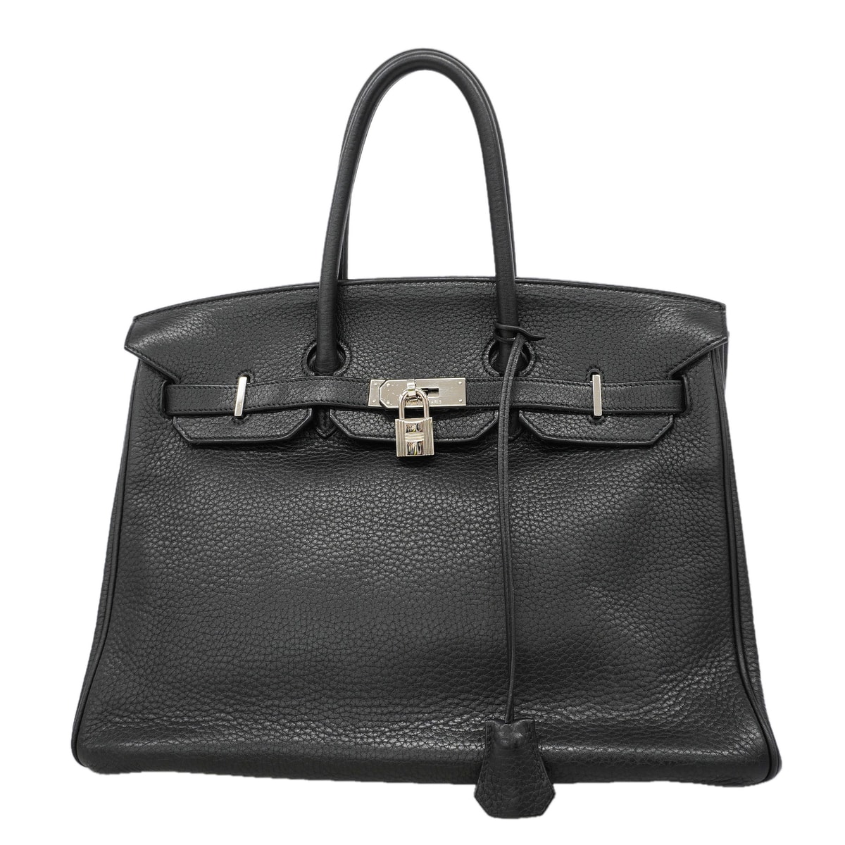 【6kd4653】エルメス ハンドバッグ バーキン35 トゴ ブラック シルバー金具 □M刻印【中古】レディース