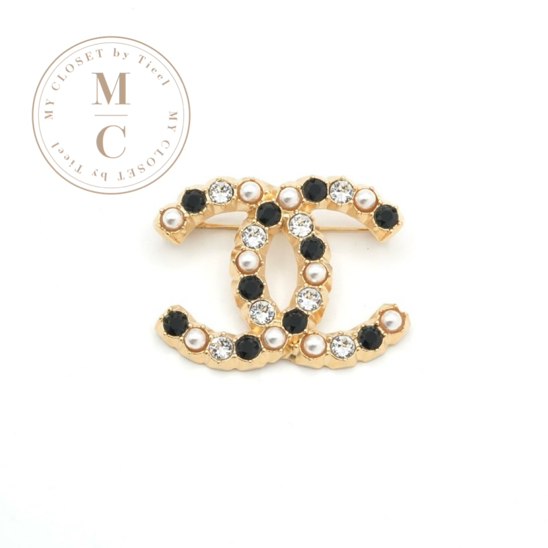シャネル CHANEL ブローチ コサージュ ゴールド ココマーク パール ラインストーン