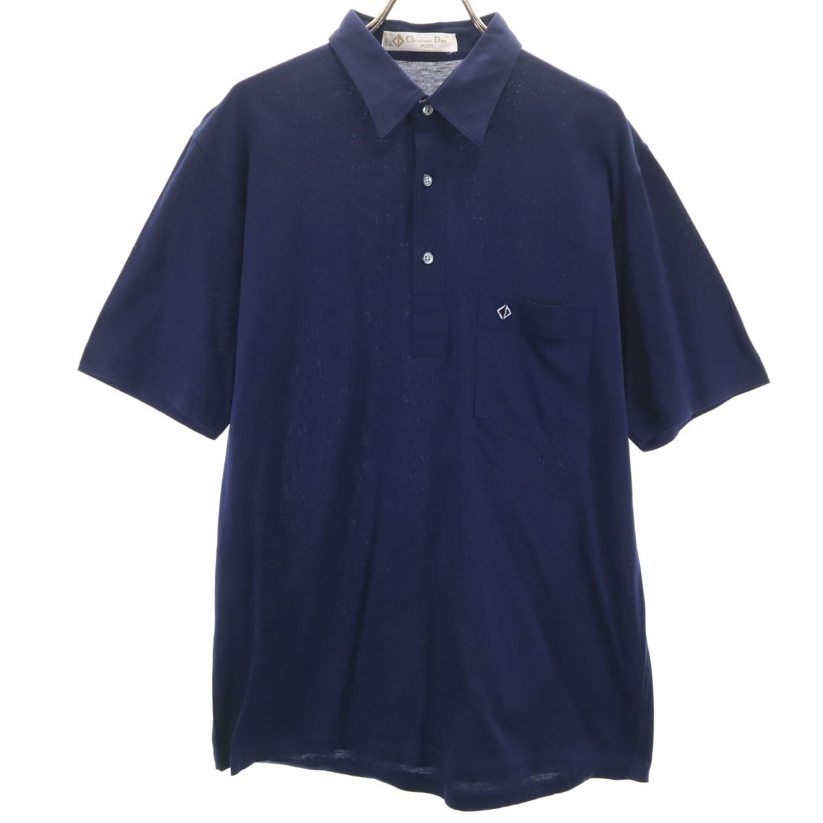 Christian Dior SPORTS クリスチャンディオールスポーツ 90s オールド 半袖 ポロシャツ L ネイビー