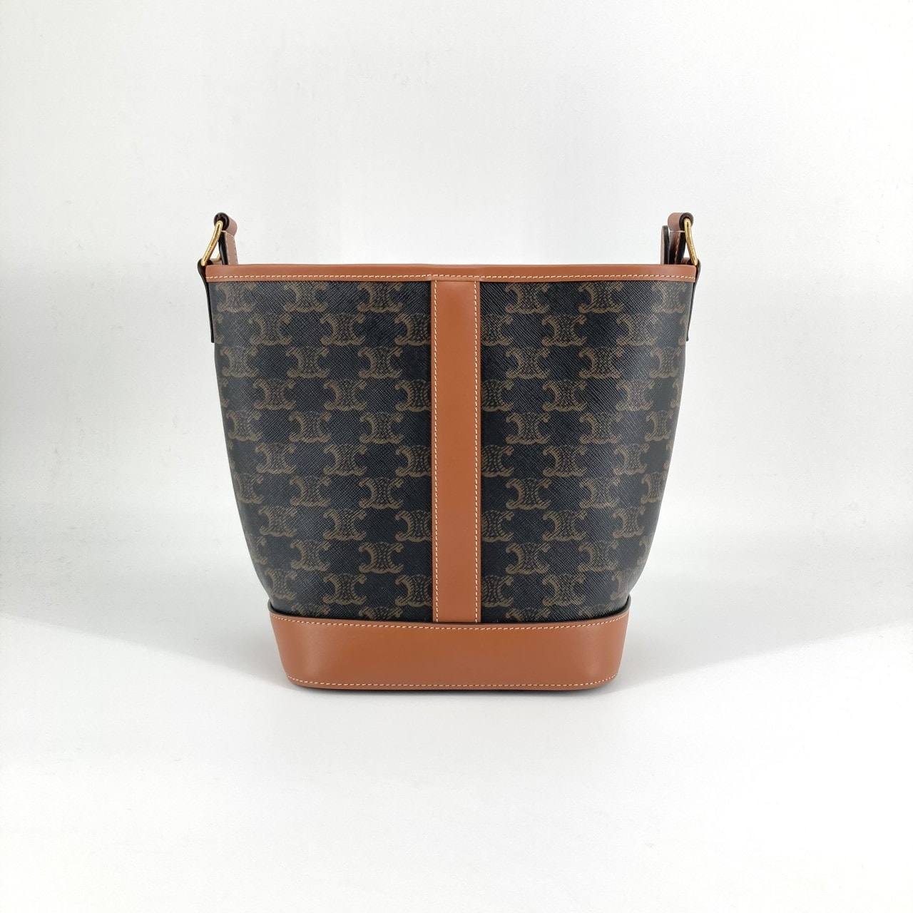 CELINE(セリーヌ) トリオンフ キャンバス スモールバケット レザー 191442 ショルダーバッグ ブラウン