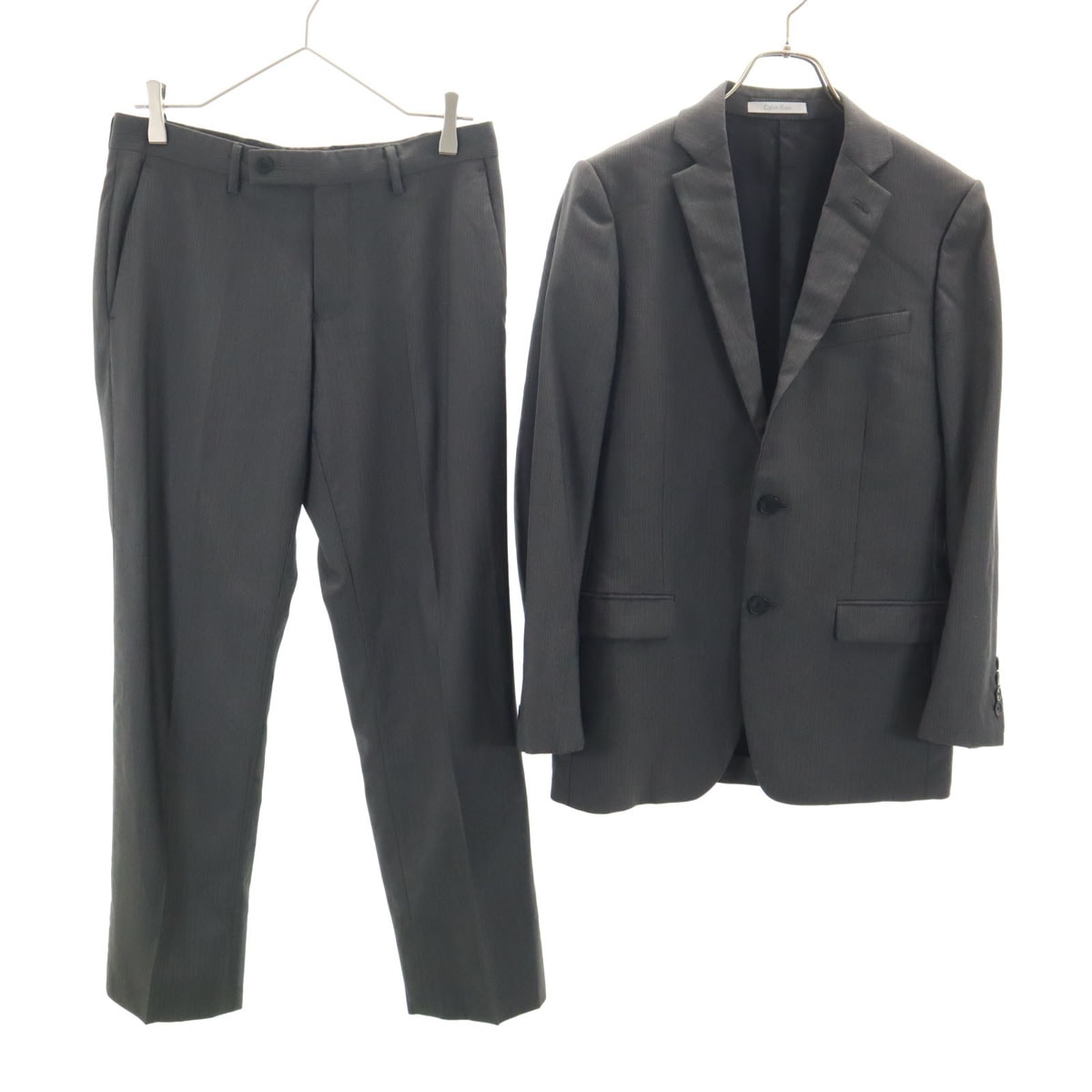 Calvin klein カルバンクライン ストライプ柄 スーツ 上下セットアップ 34 グレー