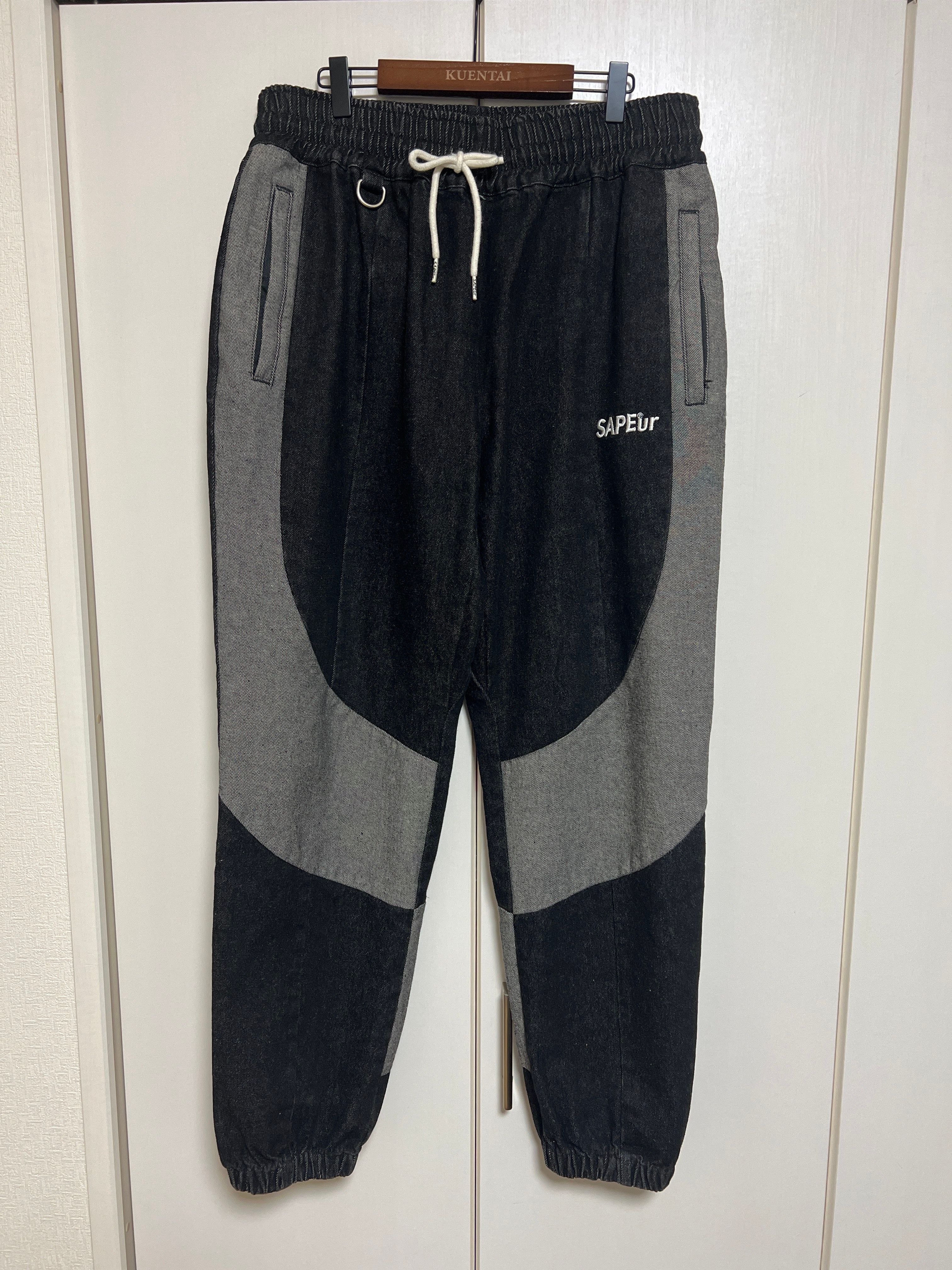 SAPEur DENIM TRACK PANTS "Black"