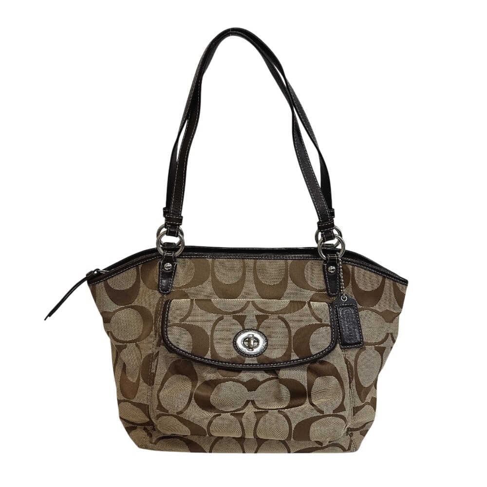 コーチ COACH ショルダーバッグ シグネチャー ターンロック ハンド F14659 ブラウン