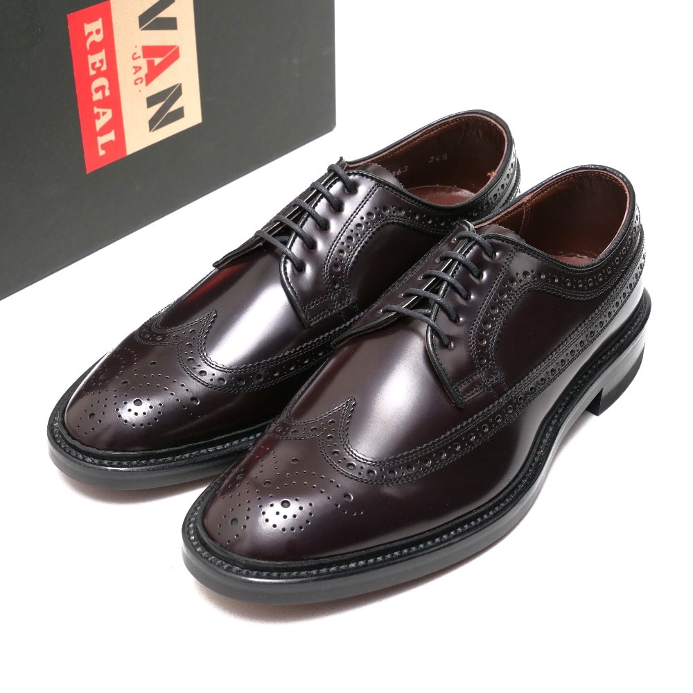 ■未使用品■REGAL リーガル ドレスシューズ サイズ24 1/2EE VANJAC ウイングチップ レザー シューズ 靴 20250514/RA4692