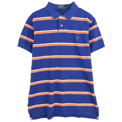 古着 ラルフローレン Ralph Lauren POLO by Ralph Lauren CUSTOM FIT マルチボーダー 半袖 ボーダー ポロシャツ メンズL相当/eaa622729
