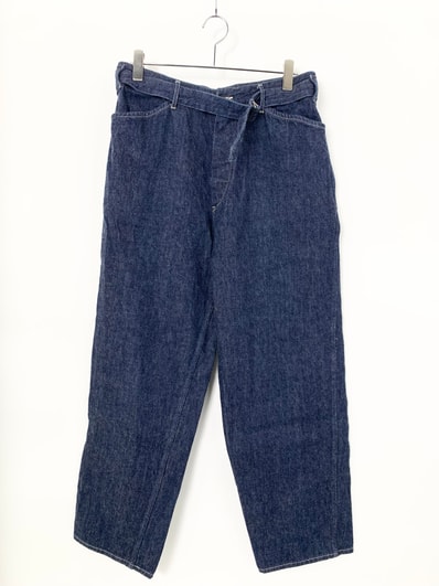 COMOLI Denim Belted Pants "Navy"