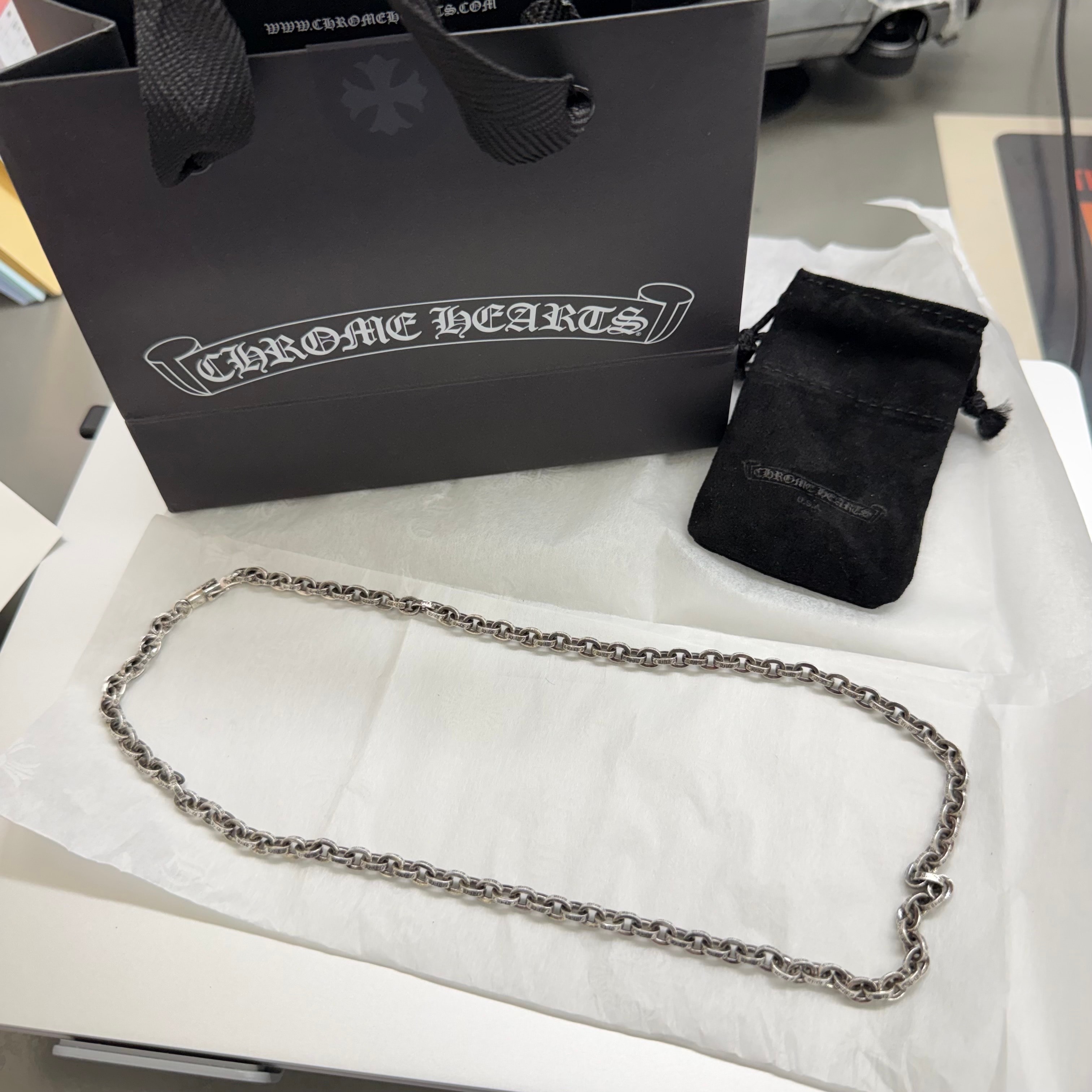 Chrome Hearts Paper Chain Necklace "Silver"