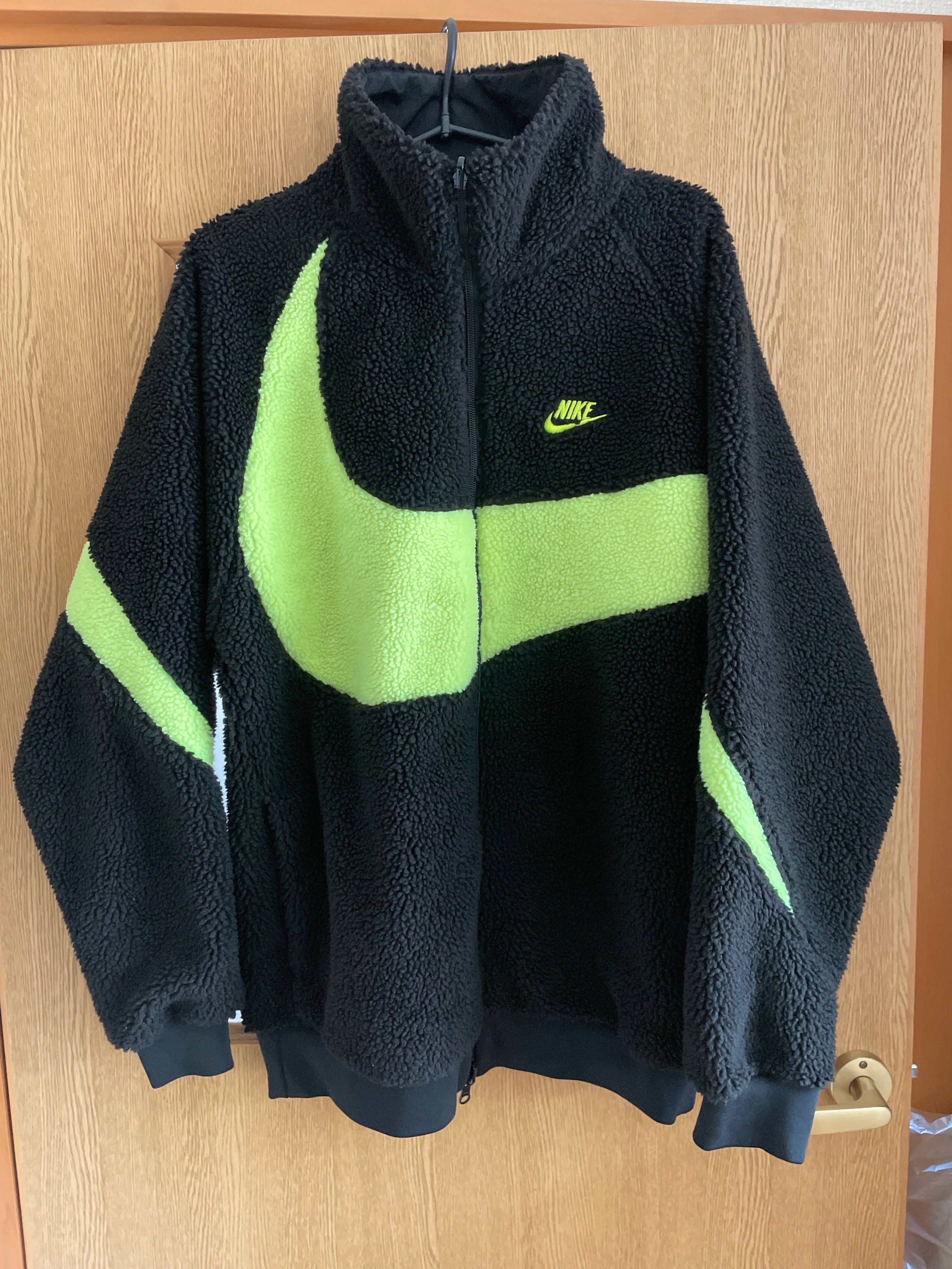 Nike Big Swoosh Reversible Boa Jacket"Black Neon"