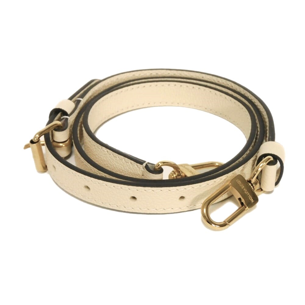 LOUIS VUITTON ルイ・ヴィトン オンザゴー PM用 バンドリエール 110 現行 グレイン カーフ アイボリー ゴールド 幅1.7cm 調節可能 ストラップのみ 未使用 アンプラント クレーム ショルダーストラップ M46569