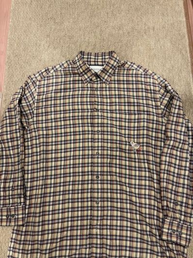 GUCCI ヒヨコパッチ付チェックシャツ