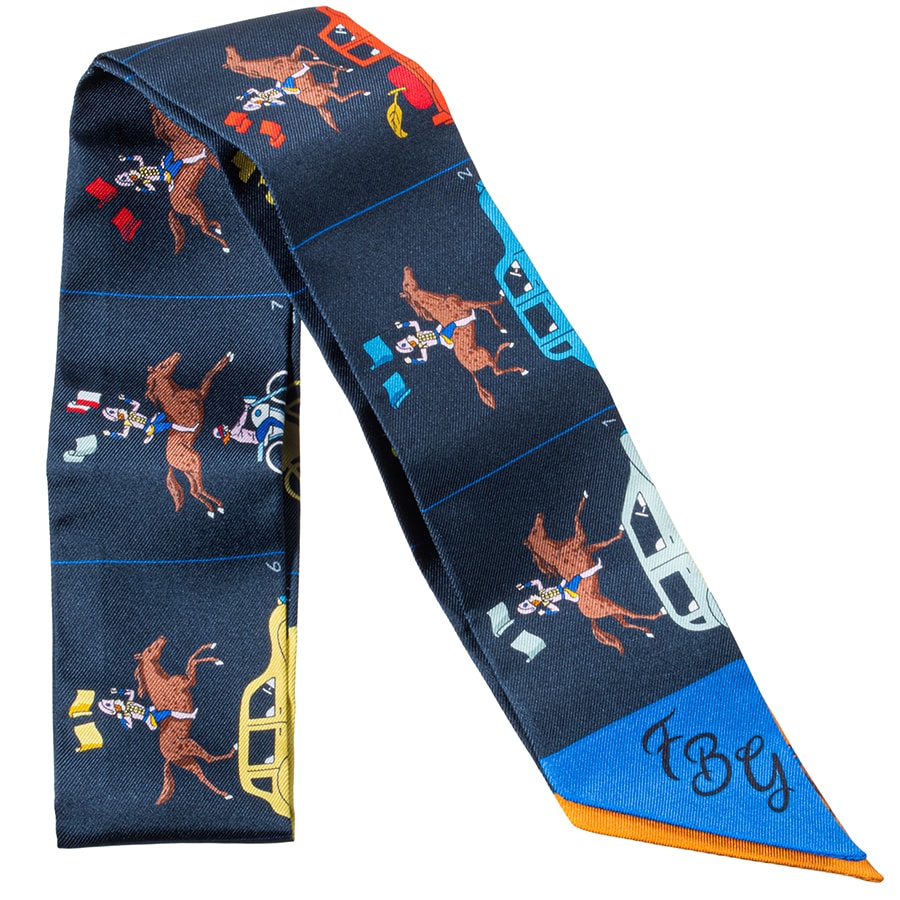 【未使用】HERMES エルメス HERMES PARADE エルメス パラード 064150S 03 ツイリー スカーフ 2024AW ネイビー【中古】