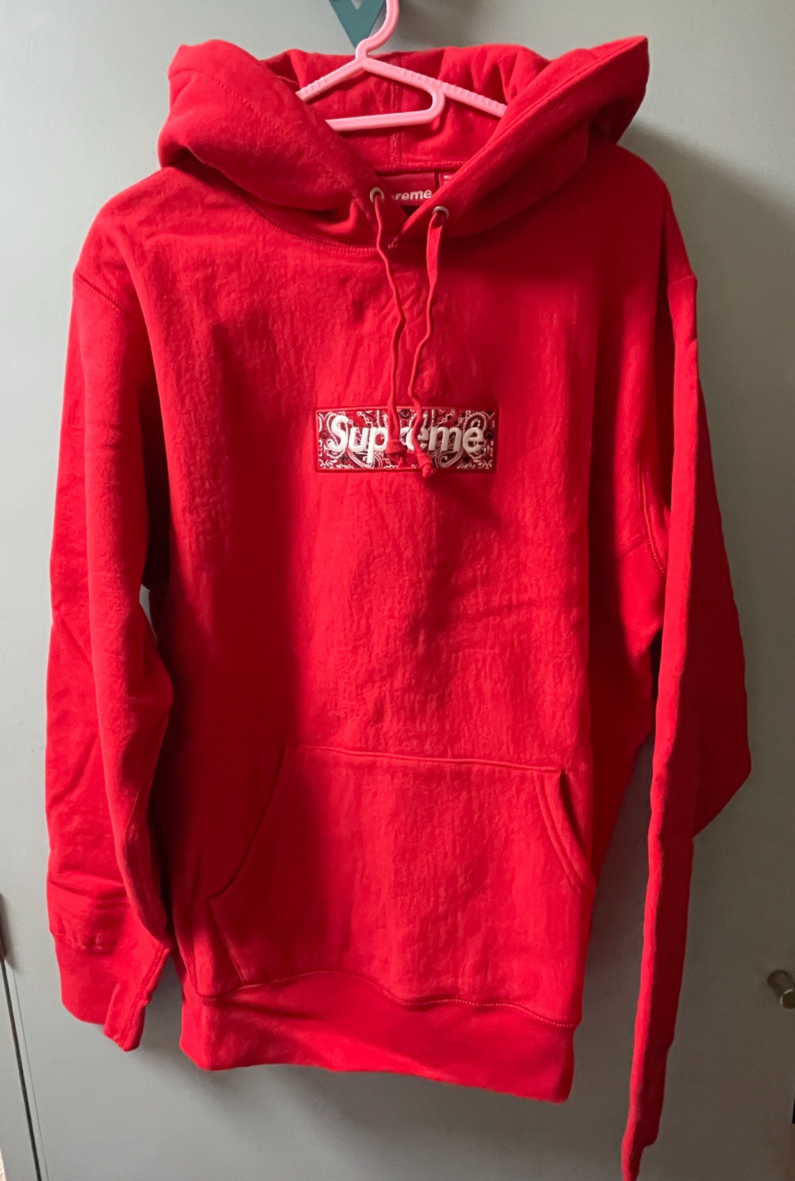Supreme Bandana Box Logo Hooded Sweatshirt "Red"