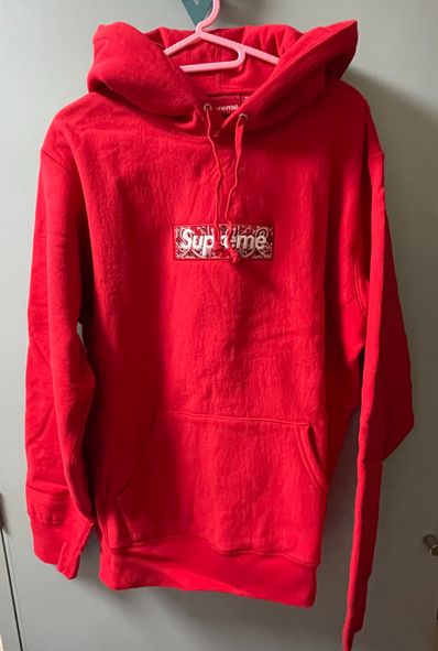 Supreme Bandana Box Logo Hooded Sweatshirt "Red"