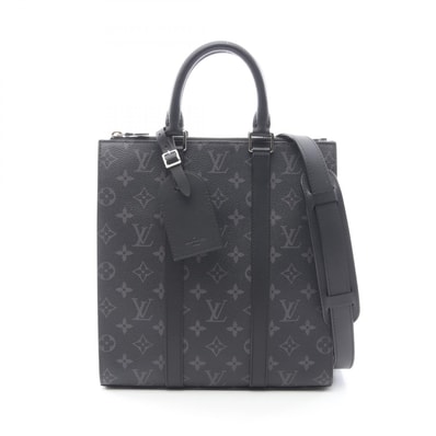 ルイ・ヴィトン LOUIS VUITTON サックプラ クロス ハンドバッグ バッグ PVCコーティングキャンバス レザー モノグラム・エクリプス メンズ ブラック系 M46456 【中古】