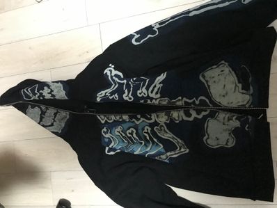 Travis Scott Cactus Jack For Fragment Skeleton Graffiti Full Zip Hoodie "Black"