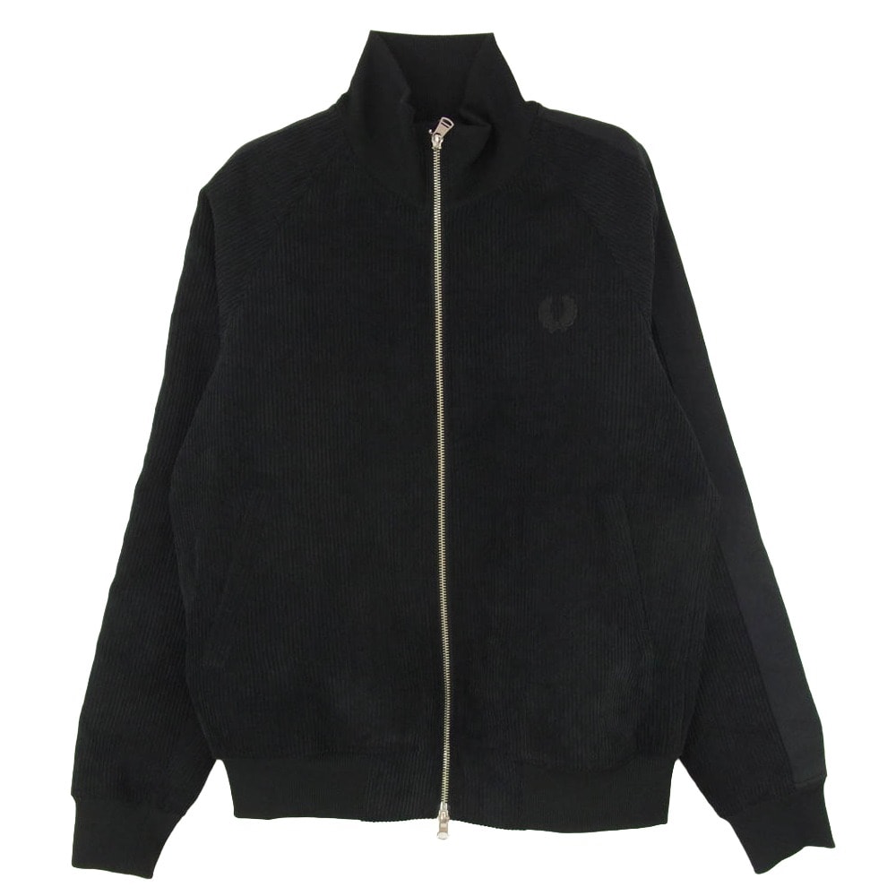 FRED PERRY フレッドペリー F2588 Corduroy Track Jacket コーデュロイ サイドライン トラック ジャケット ブラック系 S【中古】