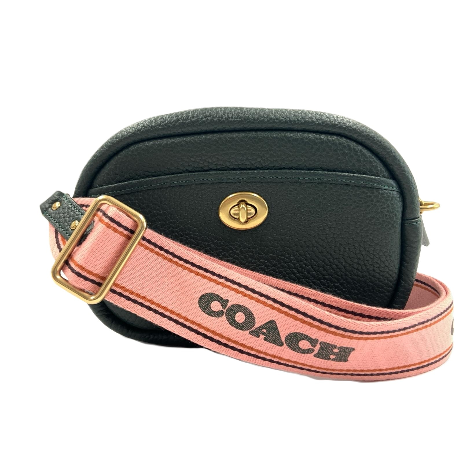 COACH コーチ ショルダーバッグ カメラ バッグ ペブル レザー C4813 モスグリーン