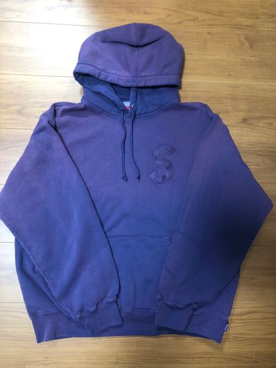 Supreme Overdyed S Logo Hooded Sweatshirt "Purple"