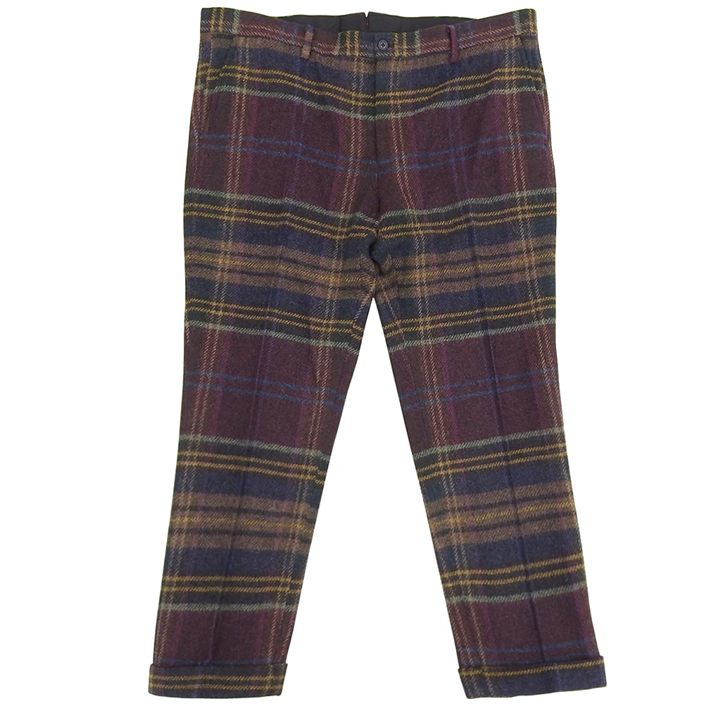 ポロ ラルフローレン 美品 アルパカ ウール チェック パンツ ボトムス メンズ マルチカラー パープル ―