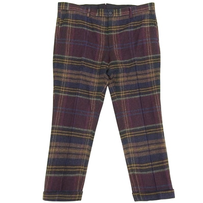 ポロ ラルフローレン 美品 アルパカ ウール チェック パンツ ボトムス メンズ マルチカラー パープル ―