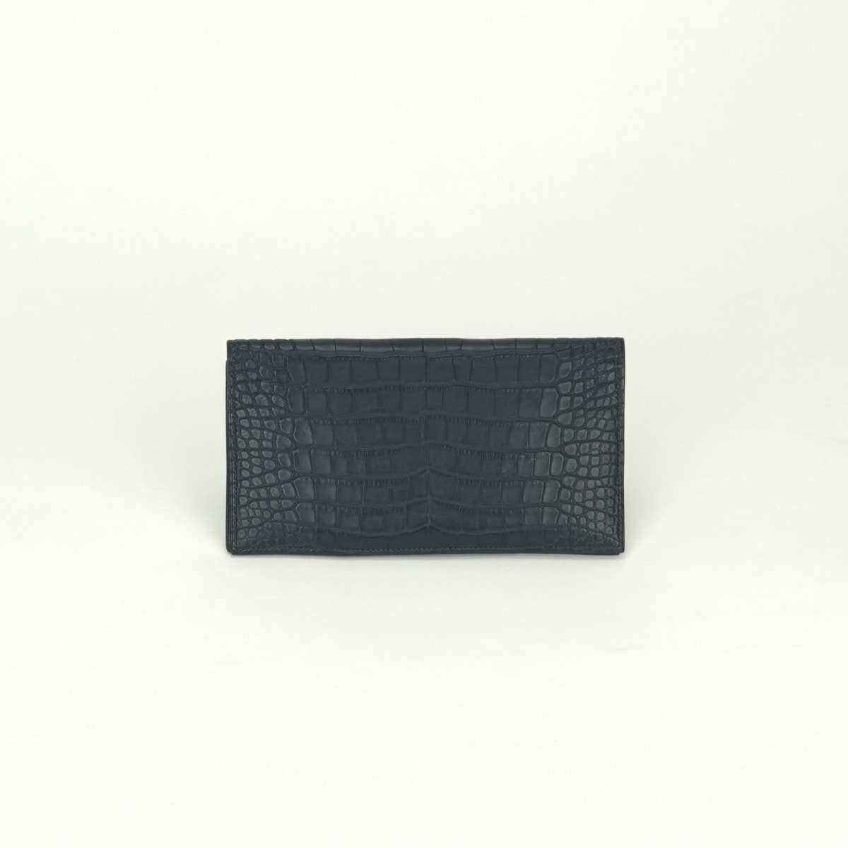 エルメス HERMES MC2 フレミング MC2フレミング 財布 長財布 ロングウォレット アリゲーターマット ブルーニュイ Bleu Nuit ブルー Blue 青 シルバー金具 エキゾチック