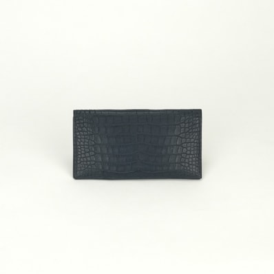 エルメス HERMES MC2 フレミング MC2フレミング 財布 長財布 ロングウォレット アリゲーターマット ブルーニュイ Bleu Nuit ブルー Blue 青 シルバー金具 エキゾチック