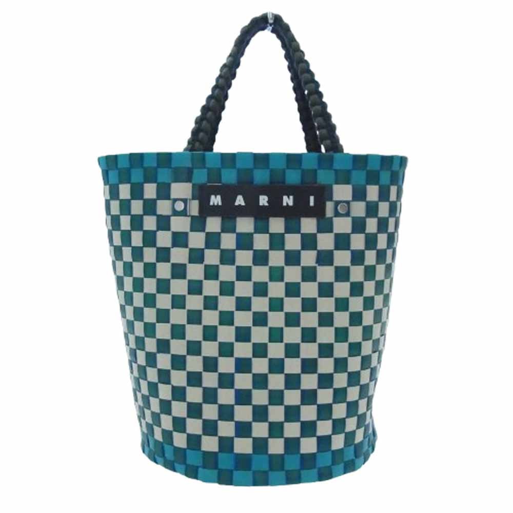 MARNI マルニ その他バッグ フラワーカフェ テープバスケット マーケットバッグ バケツ型 グリーン系 マルチカラー系【中古】
