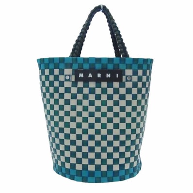 MARNI マルニ その他バッグ フラワーカフェ テープバスケット マーケットバッグ バケツ型 グリーン系 マルチカラー系【中古】