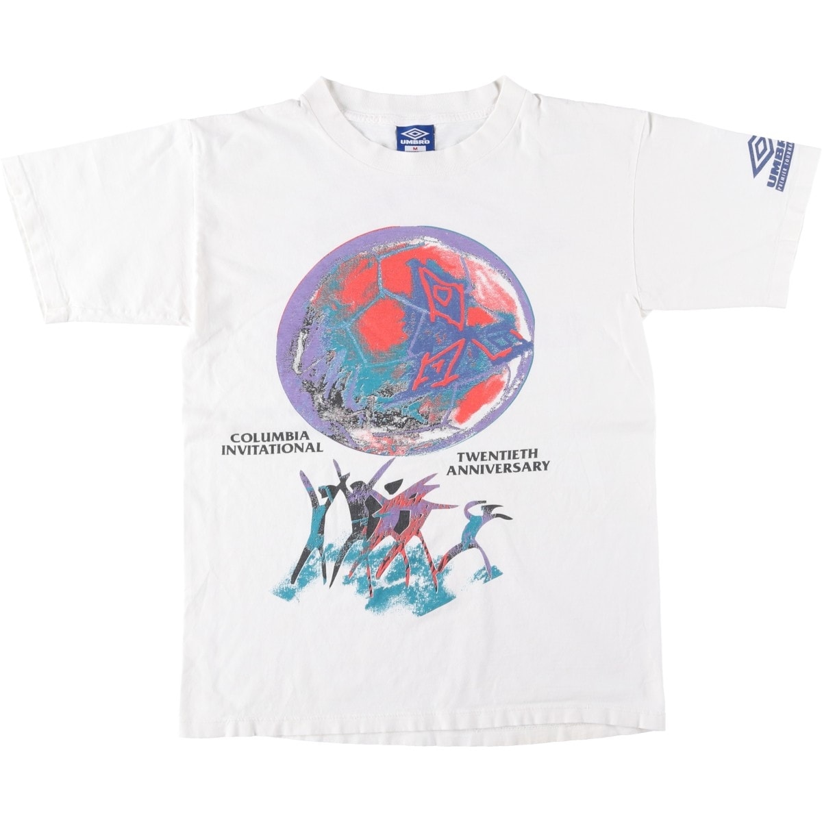 古着 90年代 アンブロ UMBRO 青タグ プリントTシャツ USA製 メンズM相当/eaa638980