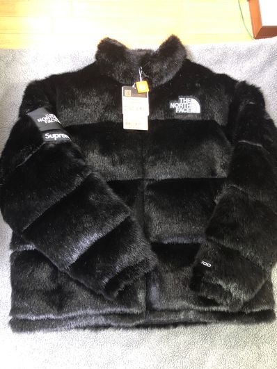 Supreme x The North Face Faux Fur Nuptse Jacket "Black"