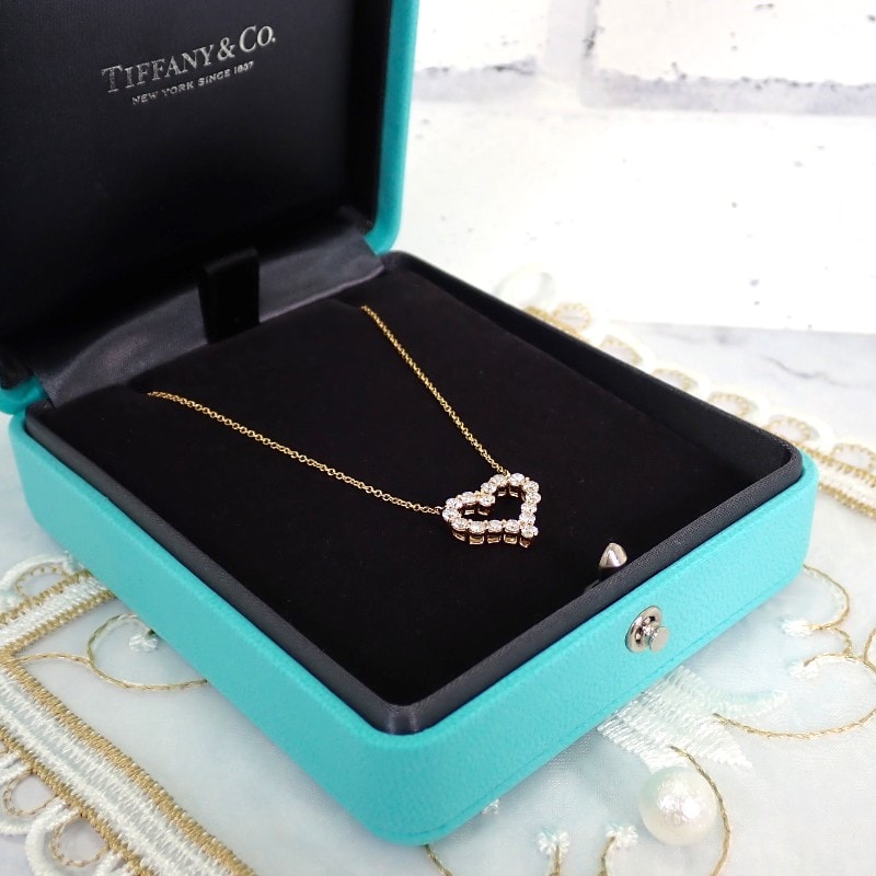 ティファニー TIFFANY&Co. センチメンタルハート ネックレス K18イエローゴールド ダイヤモンド ゴールド レディース【中古】【Aランク】