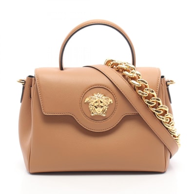 ヴェルサーチ VERSACE Versace × FENDI FENDACE ラ メドゥーサ トップハンドル 2WAY ハンドバッグ バッグ レザー レディース ブラウン系 【中古】