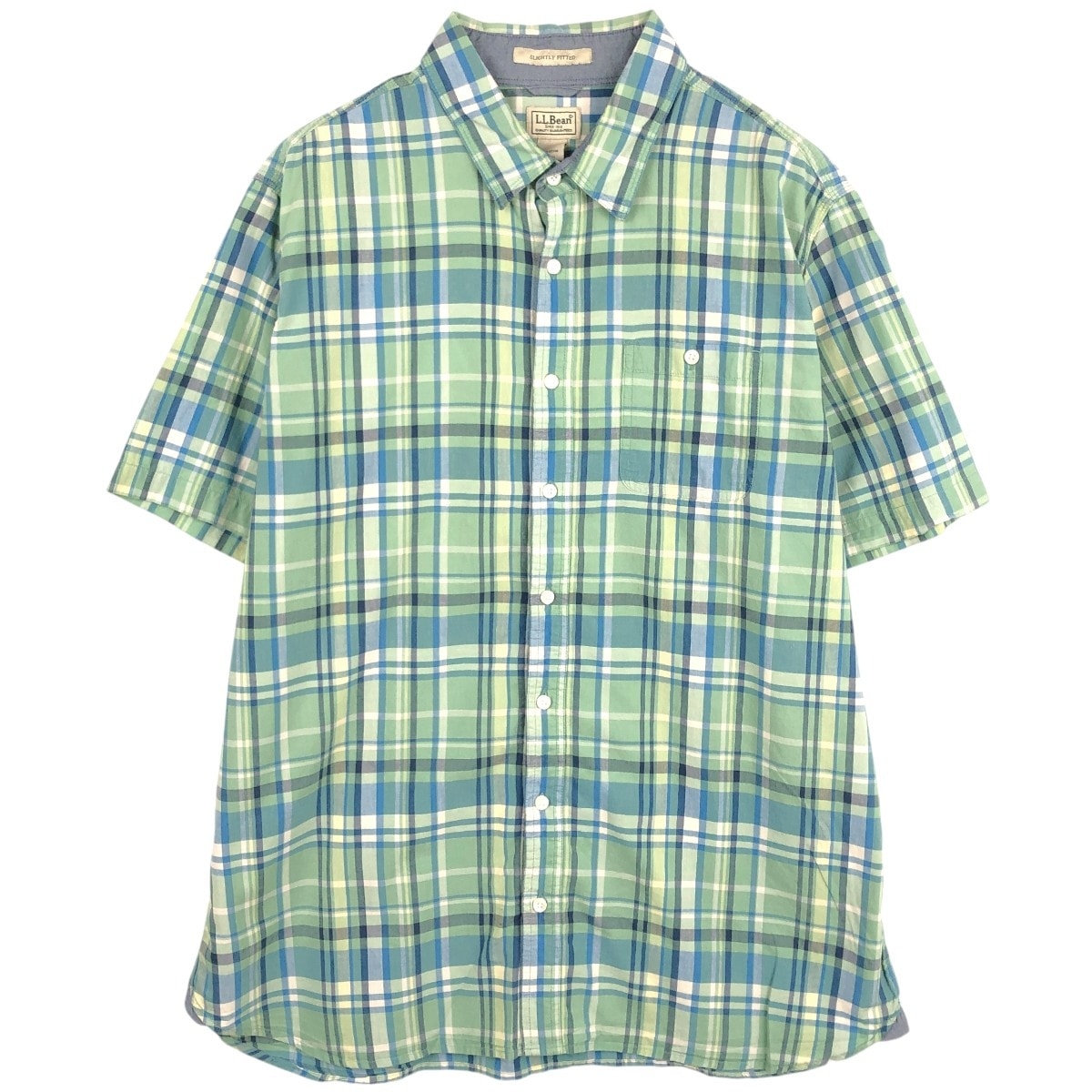 古着 90~00年代 エルエルビーン L.L.Bean SLIGHTLY FITTED 半袖 コットン チェックシャツ メンズXL相当/eaa665281