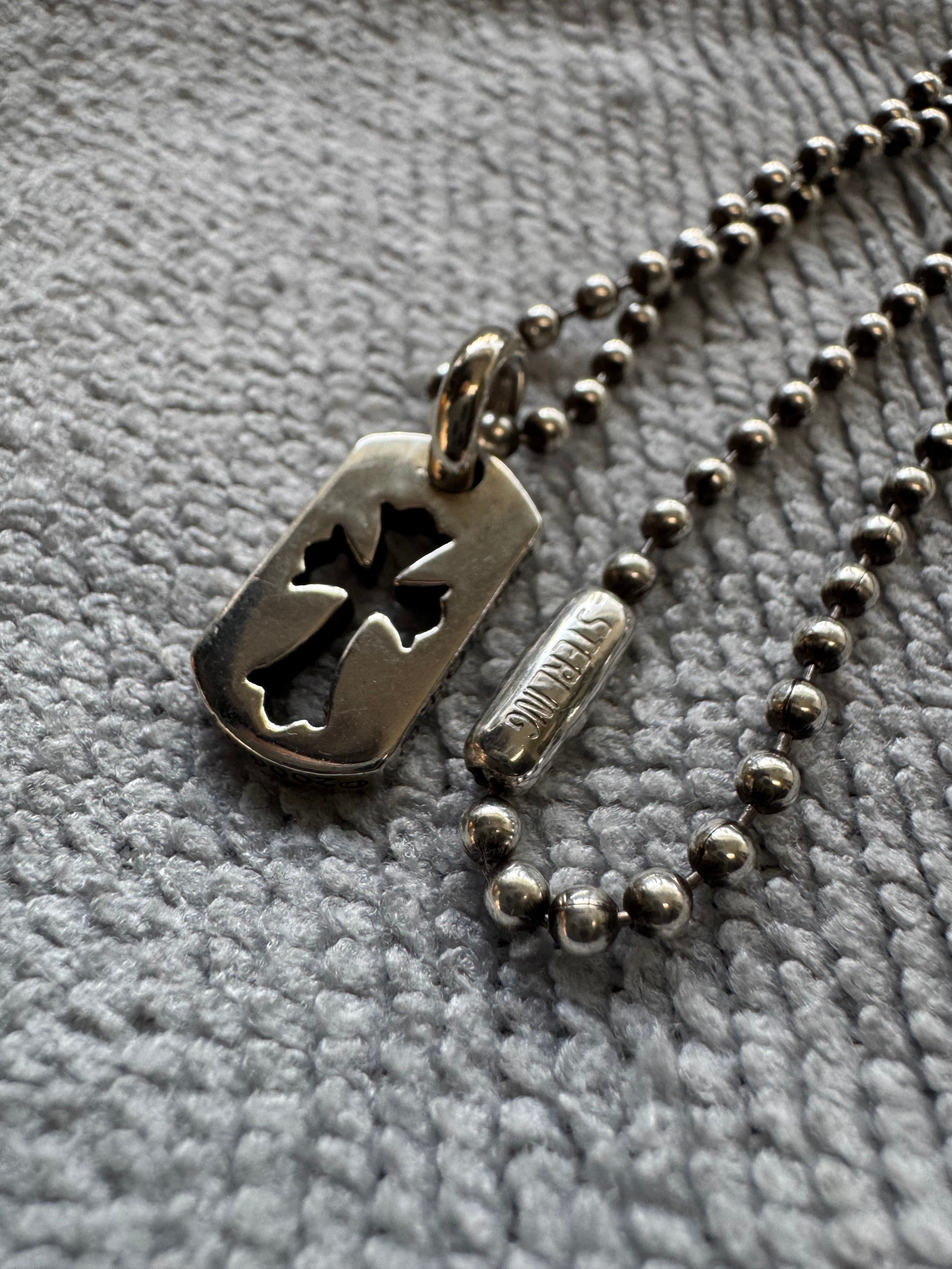 Chrome Hearts Dog Tag Tiny Cut Out Cross "Silver"