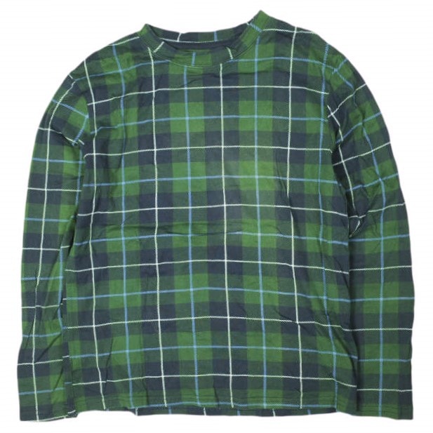 BEAMS BOY ビームスボーイ チェックプリントクルーロングスリーブ 13-14-0205-146 ONE SIZE GREEN タータンチェック 長袖 Tシャツ トップス g13936