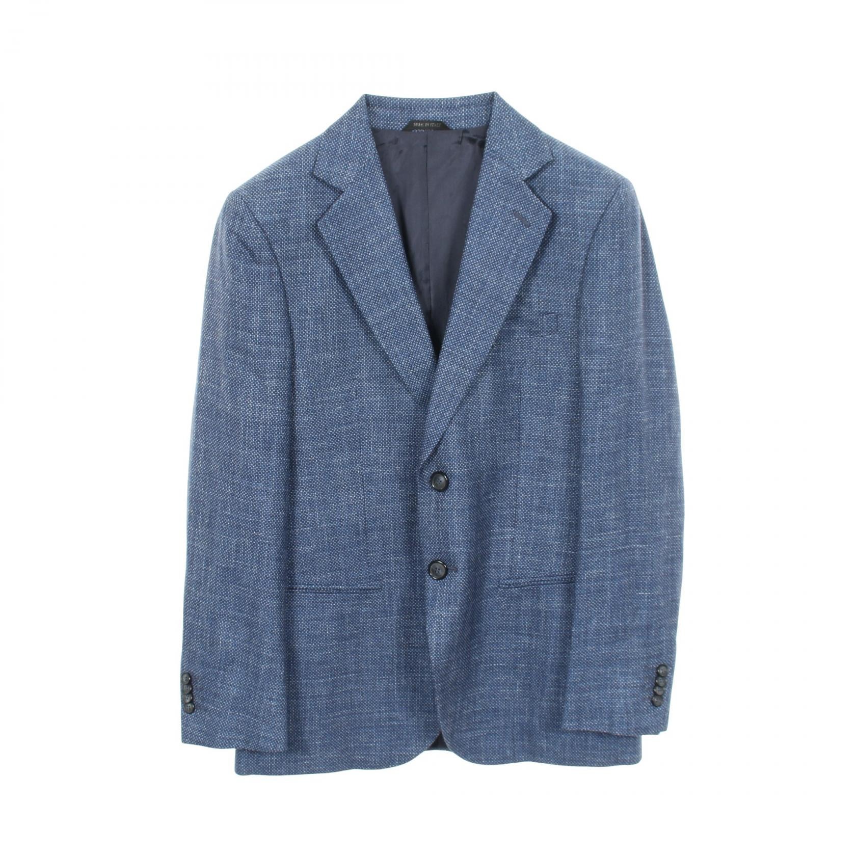 ジョルジオアルマーニ GIORGIO ARMANI GEORGE テーラードジャケット 衣料品 アウター ウール シルク ファブリック メンズ ブルー系 【中古】