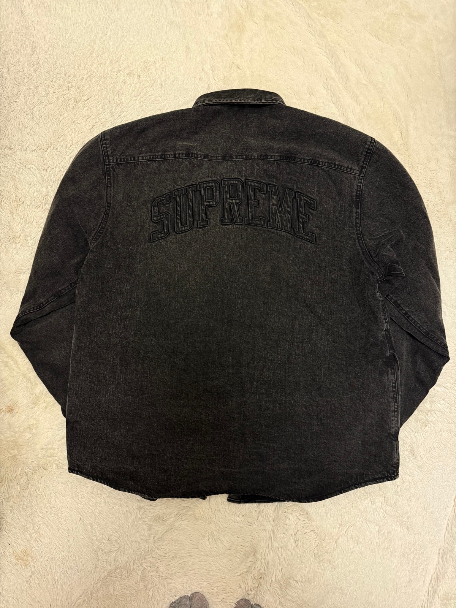 Supreme Shearling Lined Denim Work Shirt "Black" (25FW)