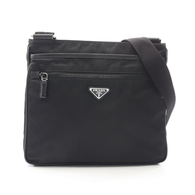 プラダ PRADA Re-Nylon ショルダーバッグ バッグ ナイロン サフィアーノレザー レディース ブラック系 【中古】